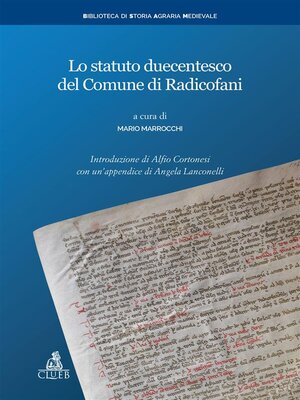 cover image of Lo statuto duecentesco del Comune di Radicofani